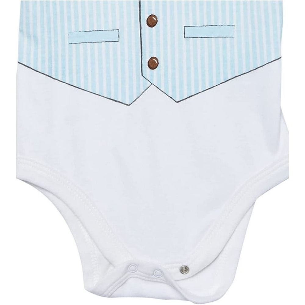 Charming Little Gentleman Baby Boy Bodysuit Trio 9-12m - Picture 4 of 8